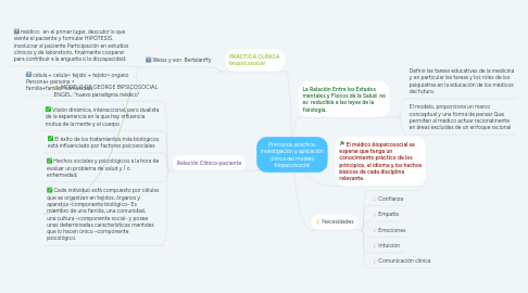 Mind Map: Principios, práctica, investigación y aplicación clínica del modelo biopsicosocial