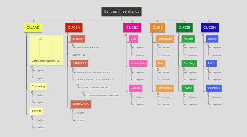 Mind Map: Centros universitarios