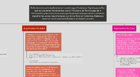 Mind Map: Enfocándonos principalmente en La estrategia Ciudadana Digital para la Paz, que es una de las herramientas que el Ministerio de Tecnologías de la Información y las comunicaciones que implementará para reducir la brecha digital en las zonas más afectadas por el conflicto en Colombia. Debemos observar cómo será beneficiada la sociedad con esta.