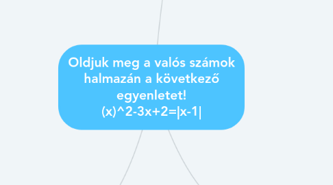 Mind Map: Oldjuk meg a valós számok halmazán a következő egyenletet! (x)^2-3x+2=|x-1|