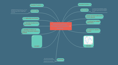 Mind Map: differences between Piecewise and Quadratics functions