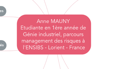 Mind Map: Anne MAUNY Etudiante en 1ère année de Génie industriel, parcours management des risques à l'ENSIBS - Lorient - France
