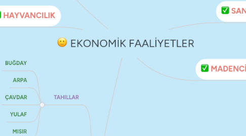 Mind Map: EKONOMİK FAALİYETLER