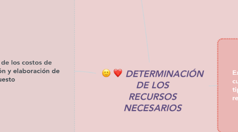 Mind Map: DETERMINACIÓN DE LOS RECURSOS NECESARIOS