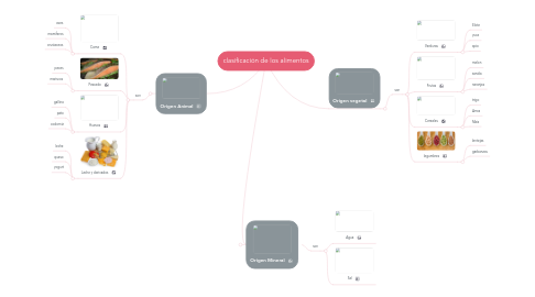 Mind Map: clasificación de los alimentos