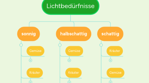 Mind Map: Lichtbedürfnisse