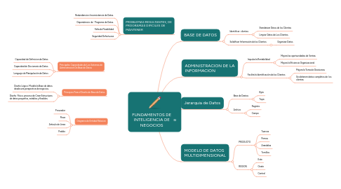 Mind Map: FUNDAMENTOS DE INTELIGENCIA DE NEGOCIOS