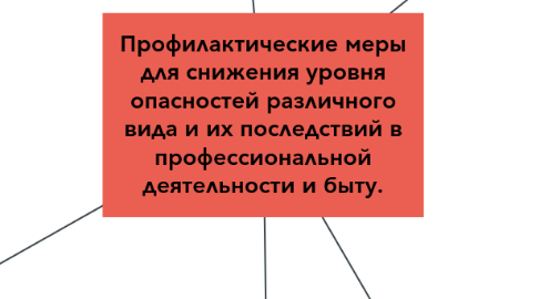 Mind Map: Профилактические меры для снижения уровня опасностей различного вида и их последствий в профессиональной деятельности и быту.