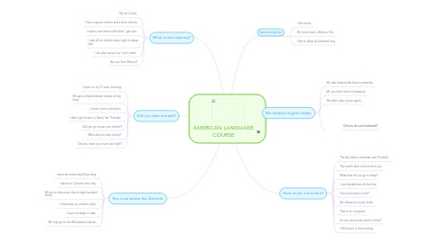 Mind Map: AMERICAN LANGUAGE COURSE