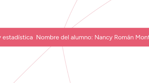 Mind Map: Probabilidad y estadística  Nombre del alumno: Nancy Román Montoya