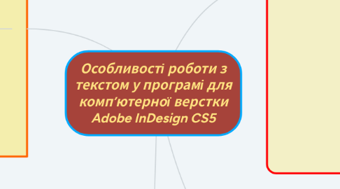 Mind Map: Особливості роботи з текстом у програмі для комп’ютерної верстки Adobe InDesign CS5