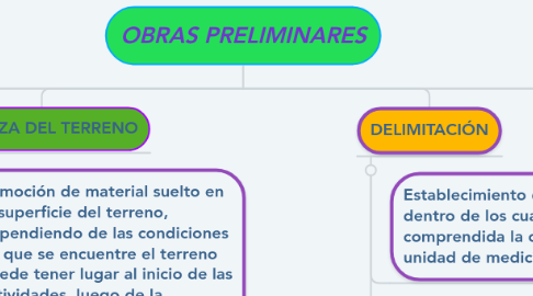 Mind Map: OBRAS PRELIMINARES