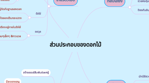 Mind Map: ส่วนประกอบของดอกไม้