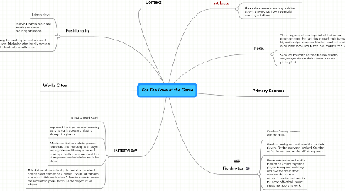 Mind Map: For The Love of the Game