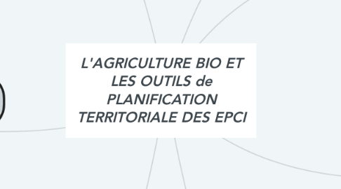 Mind Map: L'AGRICULTURE BIO ET LES OUTILS de PLANIFICATION TERRITORIALE DES EPCI