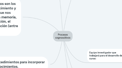 Mind Map: Procesos cognoscitivos