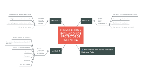 Mind Map: FORMULACIÓN Y EVALUACIÓN DE PROYECTOS DE INGENIERIA