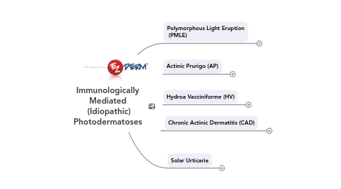 Mind Map: Immunologically Mediated (Idiopathic) Photodermatoses