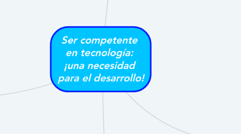 Mind Map: Ser competente  en tecnología:  ¡una necesidad  para el desarrollo!