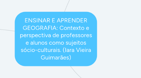 Mind Map: ENSINAR E APRENDER GEOGRAFIA: Contexto e perspectiva de professores e alunos como sujeitos sócio-culturais. (Iara Vieira Guimarães)