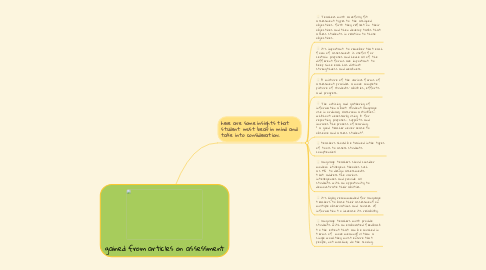 Mind Map: gained from articles on assessment