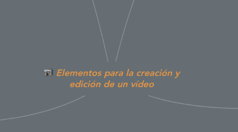 Mind Map: Elementos para la creación y edición de un vídeo