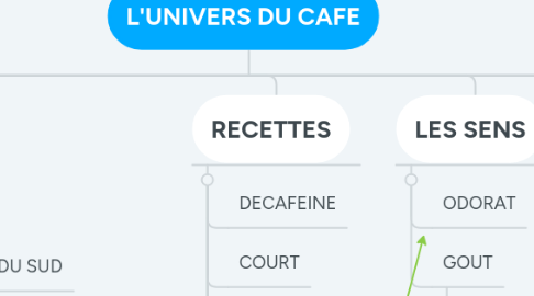 Mind Map: L'UNIVERS DU CAFE