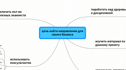 Mind Map: цель найти направление для своего бизнеса