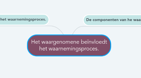 Mind Map: Het waargenomene beïnvloedt het waarnemingsproces.