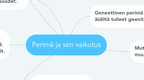 Mind Map: Perimä ja sen vaikutus