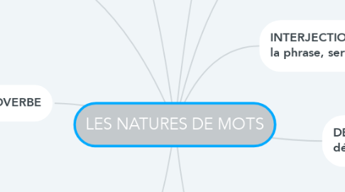 Mind Map: LES NATURES DE MOTS