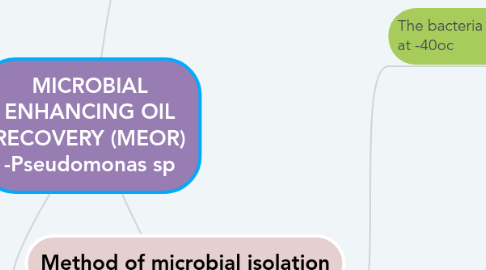 Mind Map: MICROBIAL ENHANCING OIL RECOVERY (MEOR) -Pseudomonas sp